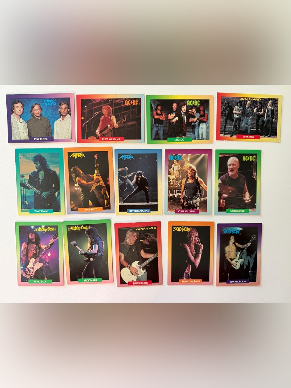 Vintage 1991 RockCards Heavy Metal Card Lot AC/DC Pink Floyd Megadeth